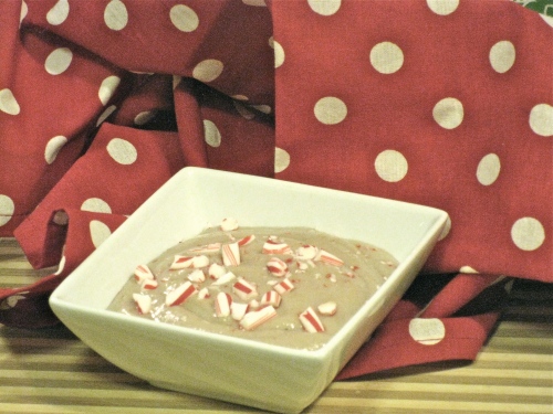 Healthy peppermint candy cane dip